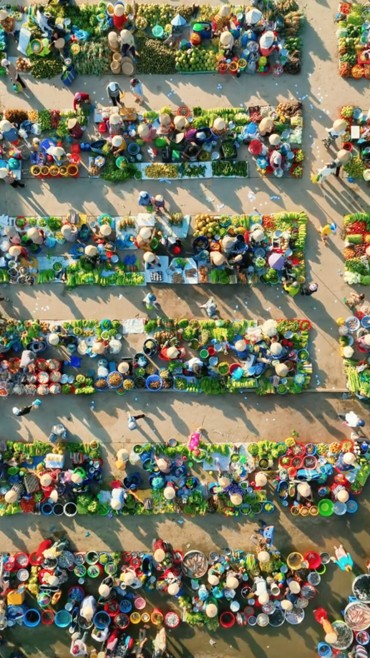 Giật mình với bức ảnh khu chợ miền Tây nhìn từ trên cao: Chỉ có 1 tại Việt Nam, nhiều người không tin là thật- Ảnh 4.